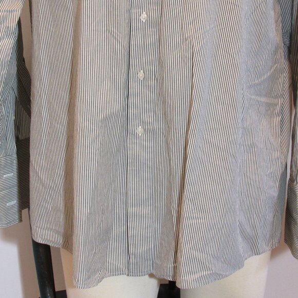 Brooks Brothers Men's Shirt French Cuffs Black and White Stripes Cotton XXL - Picture 4 of 8